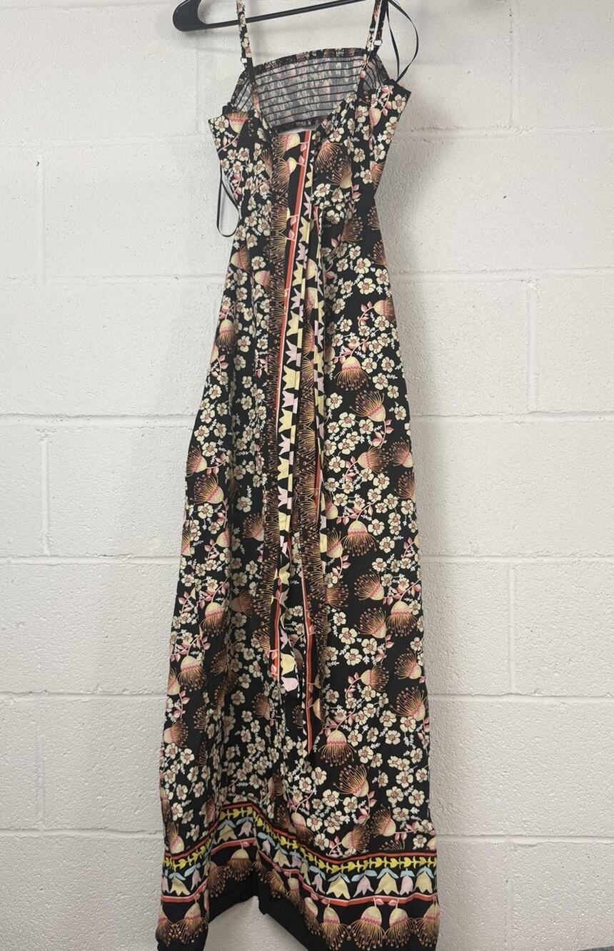 Lug Von Siga DeFacto Dress 36 Small Midi Floral Open Back Smocked Cutout N57